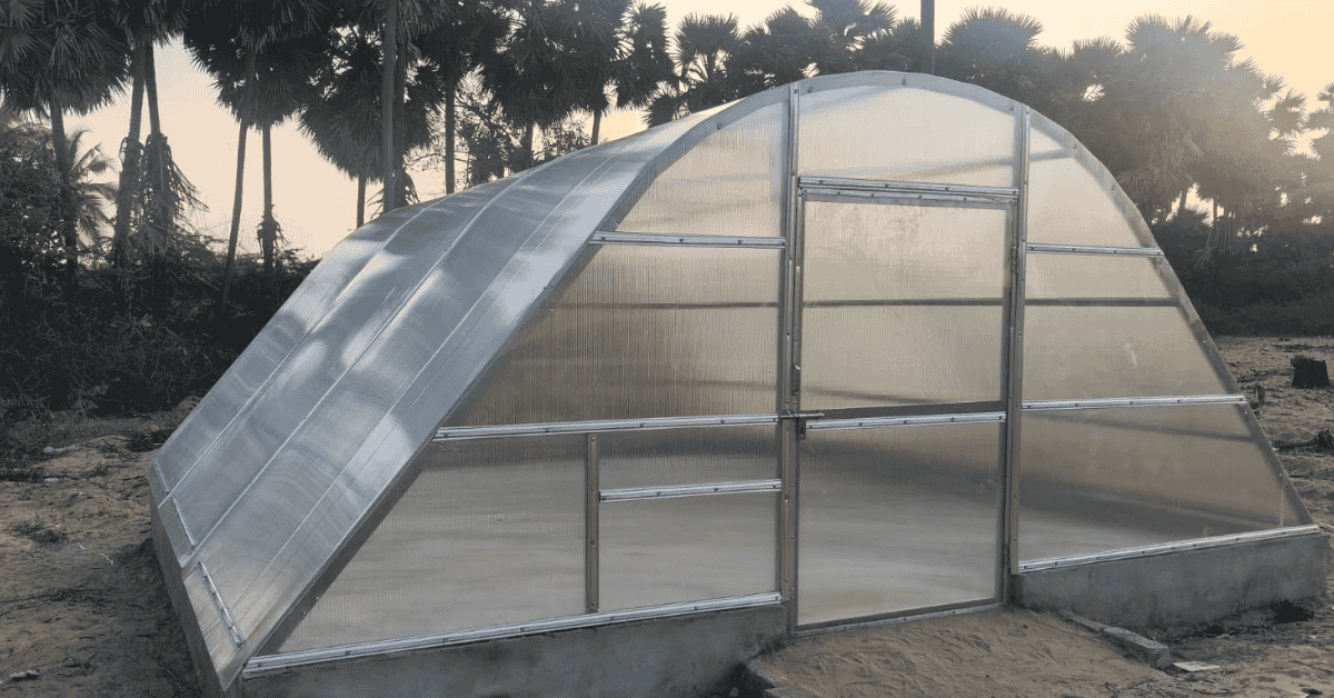 Solar tunnel dryer installed by Verdant Farms — advanced solar-powered crop drying system in India