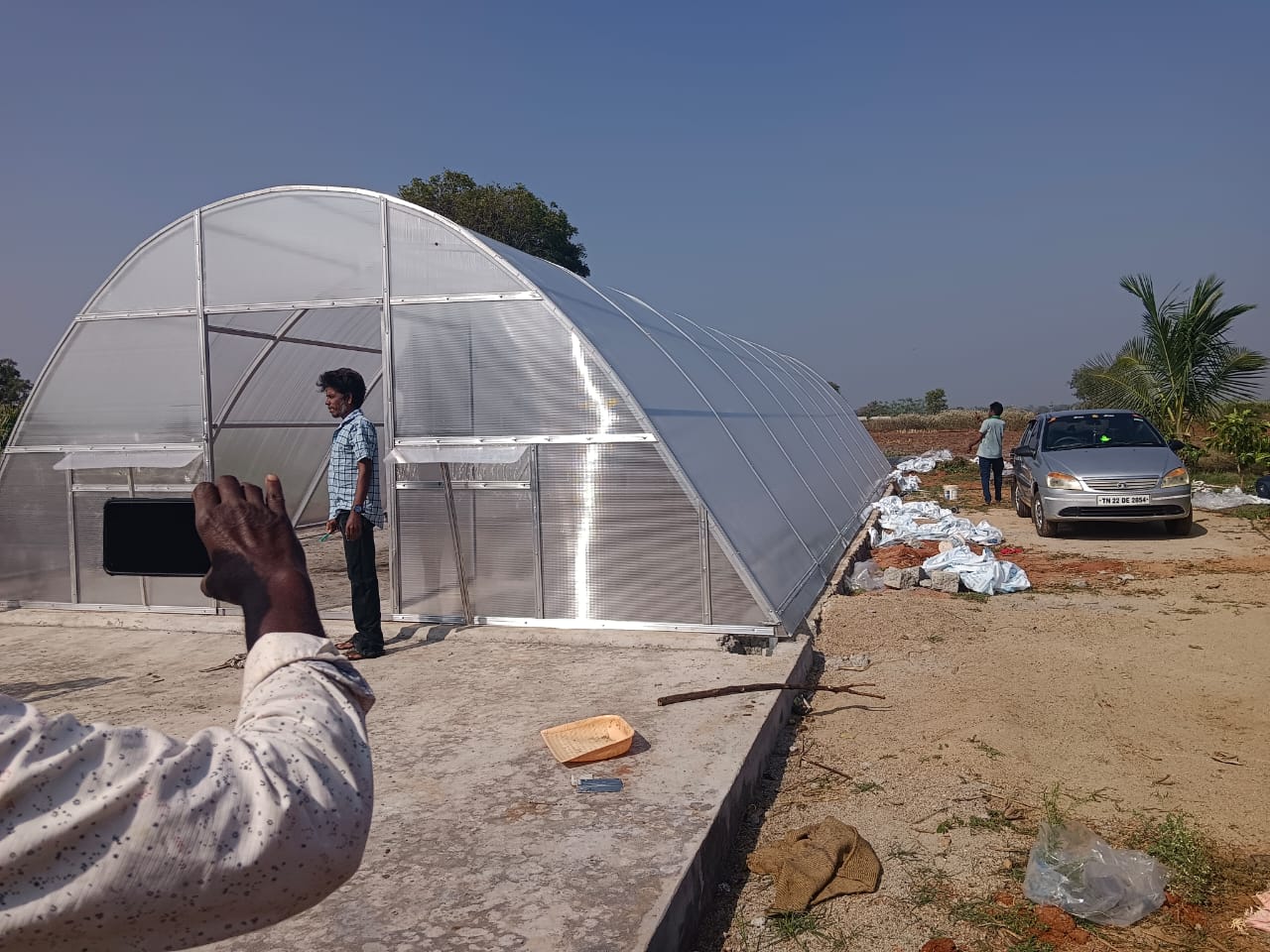 Complete solar tunnel dryer setup with solar panels — Verdant Farms India